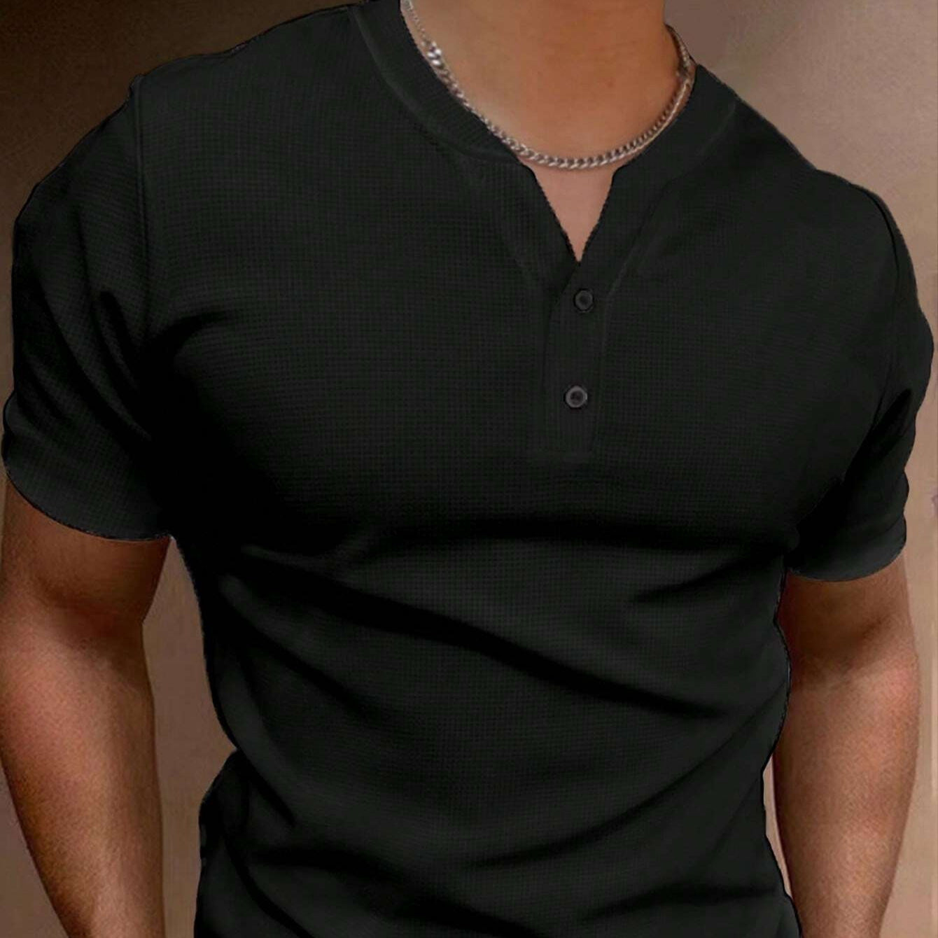 Summer Fashion Men's V-collar Short Sleeve T-Shirt